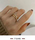 MY33472竹節戒指女日式輕奢小眾設計開口調節韓國鋯石食指指環ins潮網紅