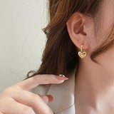MY33692韓東大門新款網紅氣質小眾耳環設計感愛心耳扣復古冷淡風耳釘女