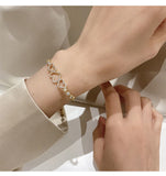 MY33637韓版新款鏤空愛心手鍊女氣質個性時尚輕奢鋯石手環送閨蜜手飾品