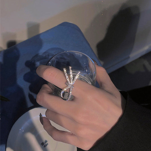 MY30713高級感蝴蝶結戒指女輕奢小眾網紅氣質精緻食指戒設計感開口指環