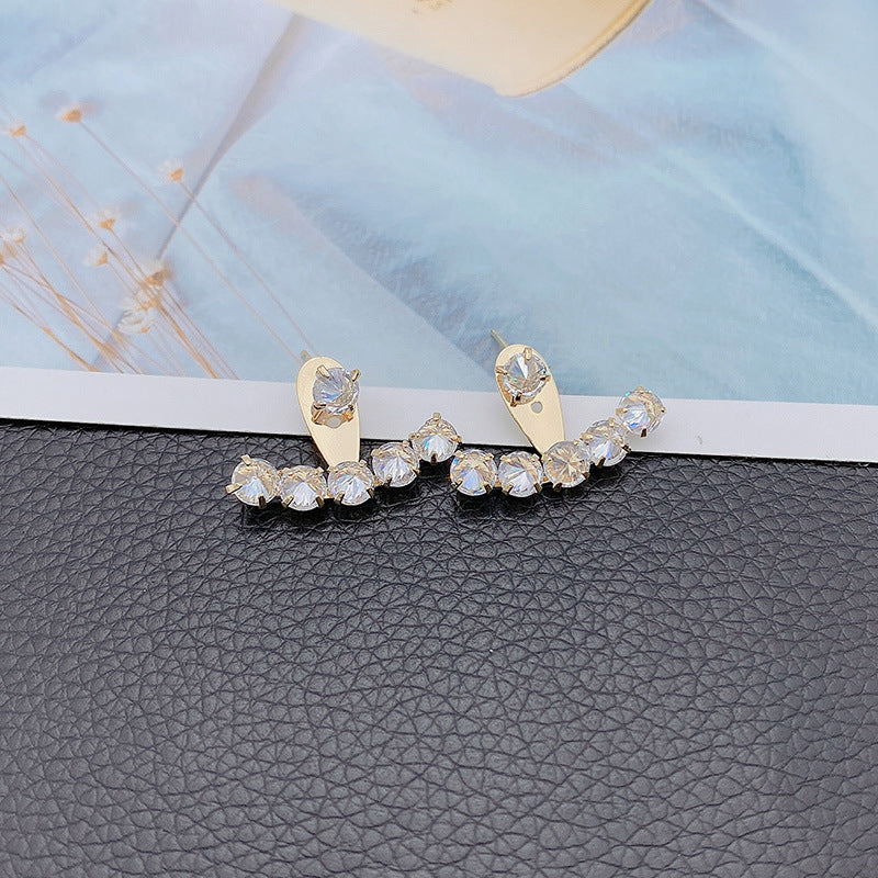 MY32659一款兩戴後掛式耳釘女氣質韓國網紅個性設計感小眾耳環銀針耳飾品