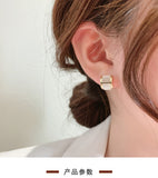 MY31103貓眼石耳釘女925銀針新款潮簡約小巧耳飾高級感氣質高級大氣耳環
