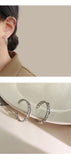 MY32362鏈條金屬麻花圓圈耳環韓國氣質網紅時尚復古港風耳圈歐美風耳飾女