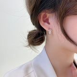 MY33507高級感氣質水鑽小C耳釘簡約百搭耳環2021年新款潮耳飾925銀針