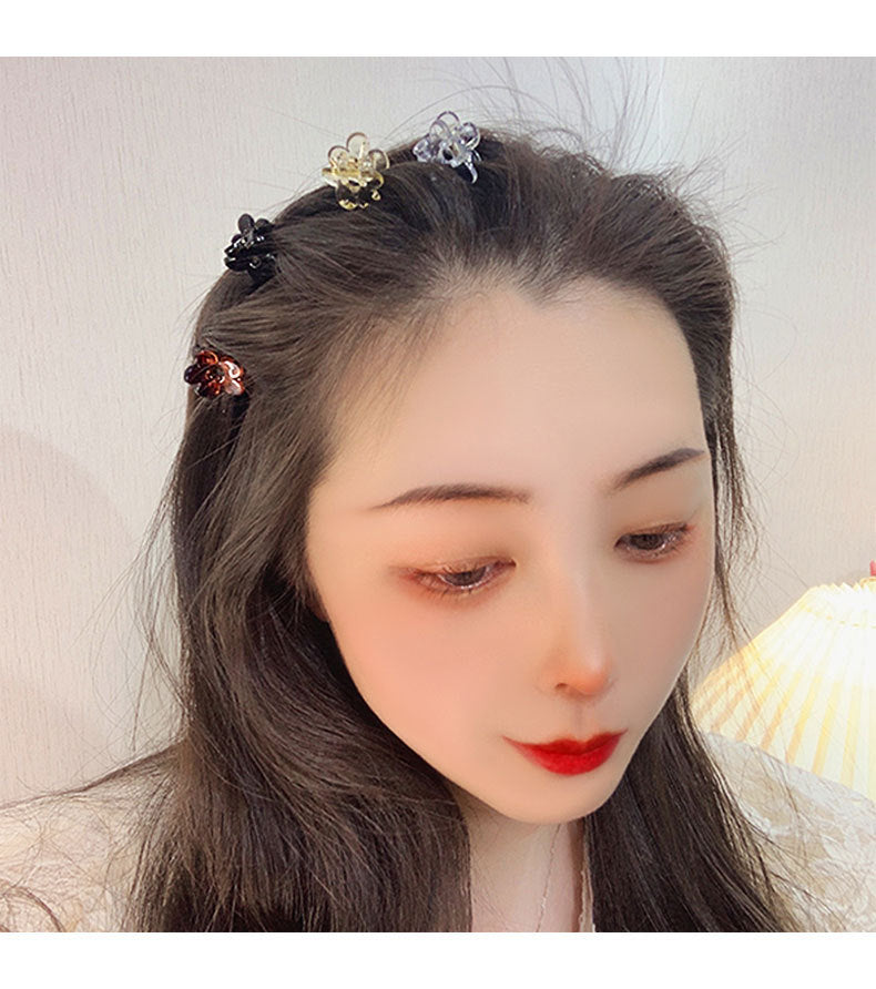 MY34400 韓國可愛花朵珍珠迷你小號抓夾女夏網紅氣質髮夾頂夾劉海夾子頭飾