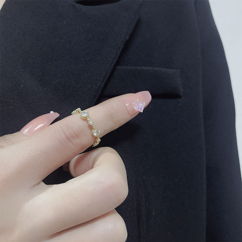 MY31010高級感戒指女輕奢小眾精緻設計感時尚個性開口食指ins潮網紅同款