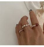 MY30781法式氣質珍珠戒指復古港風溫柔小眾高級感ins食指戒指環女
