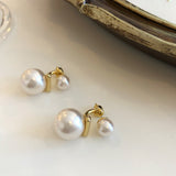 MY32995珍珠網紅耳環女氣質簡約高級感小眾復古飾品港風大氣耳飾925銀針