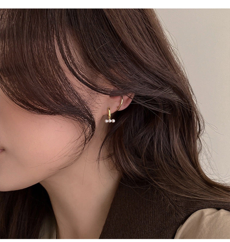 MY30283新款小眾設計珍珠耳扣女韓國氣質網紅耳飾精緻短款耳環
