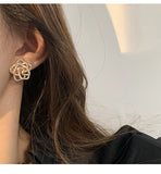 MY33455超閃滿鑽仙女花朵耳釘S925銀針耳環氣質百搭耳飾精緻輕奢高級感夏