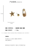 MY35965韓國簡約微鑲高級感耳飾品愛心星星不對稱設計感耳墜網紅個性耳環