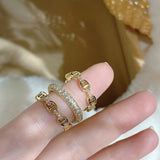 MY33308超美小眾設計甜美鏤空幾何鑲鑽戒指高級感輕奢氣質指環女