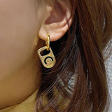 MY32981歐美風個性創意易拉鑵耳環女特別設計感耳飾小眾銀色金屬質感耳釘