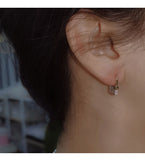 MY33291新款耳環女輕奢氣質復古設計感微鑲小鎖耳扣女耳飾