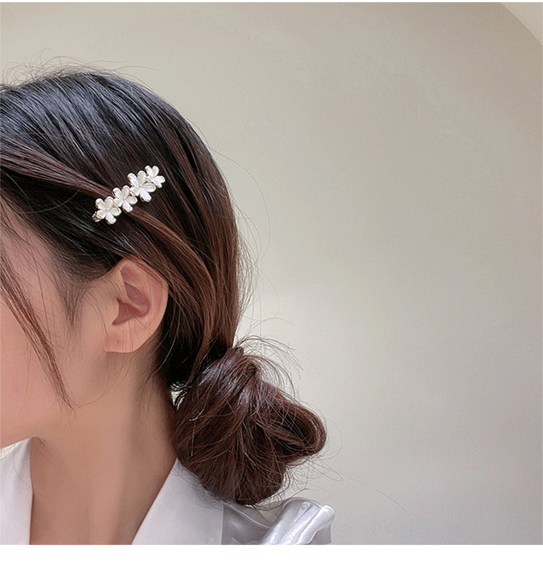 MY30265韓國髮飾春夏精緻晶石小花朵髮夾劉海側邊夾少女鴨嘴夾發卡時尚